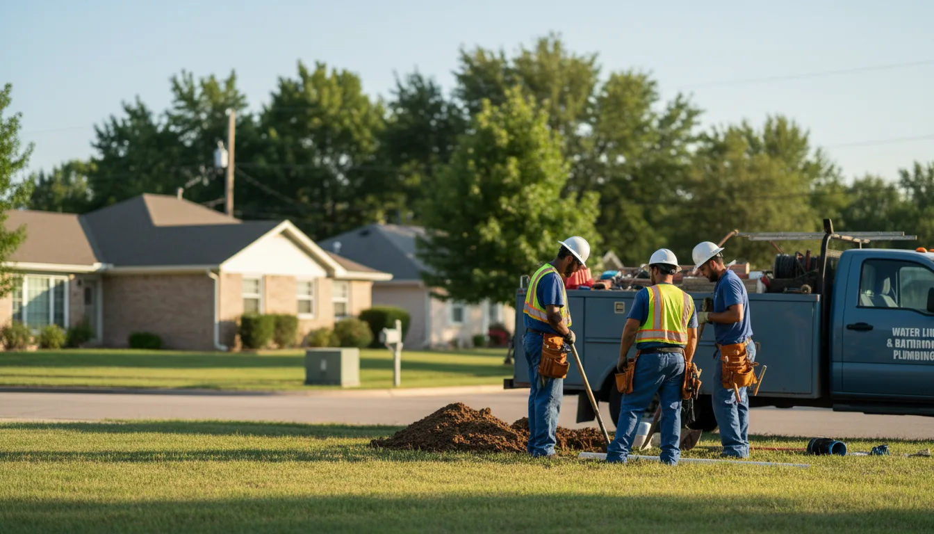 Residential water line and bathroom plumbing service in Needville, TX
